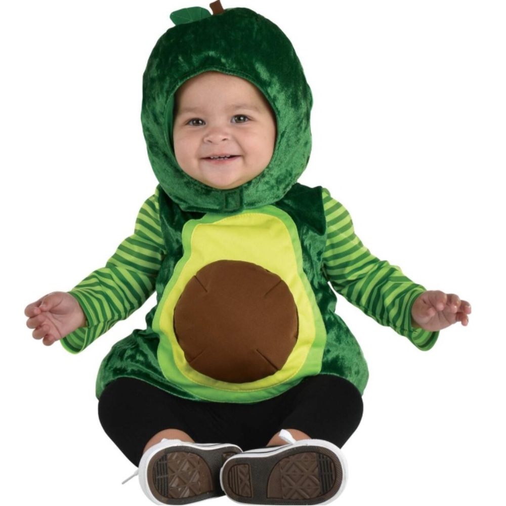Infant Avocado Green Jumpsuit Halloween Costume with Hood 6-12 months